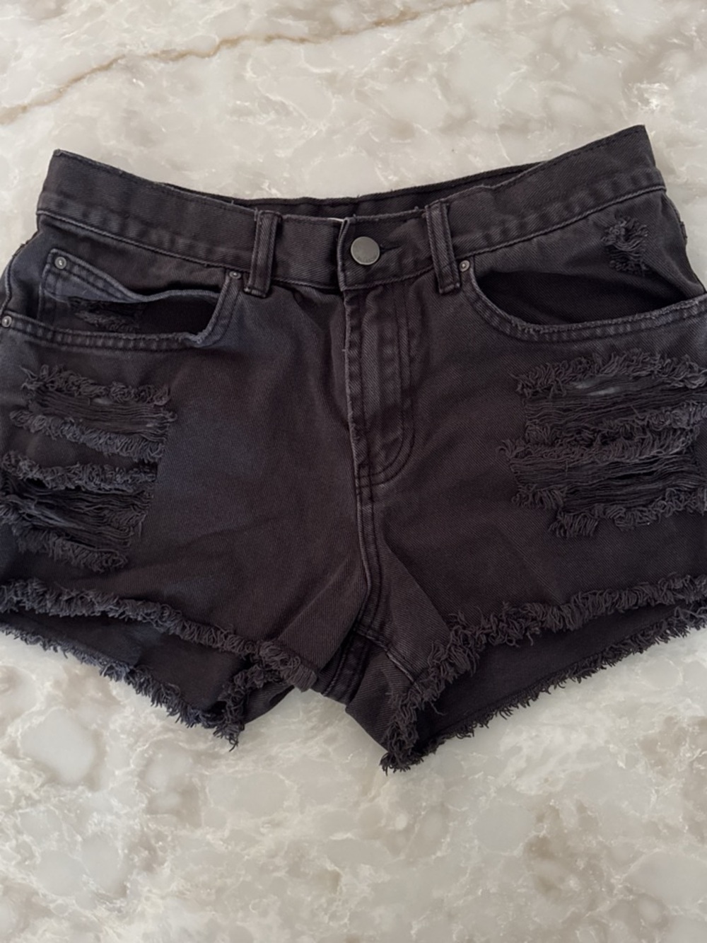 Billabong Distressed Black Jean Shorts Waist 28